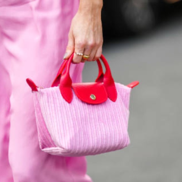 Longchamp Handbags - LONGCHAMP Le Pliage Velvet Extra Small Tote Valentine's Day Edition